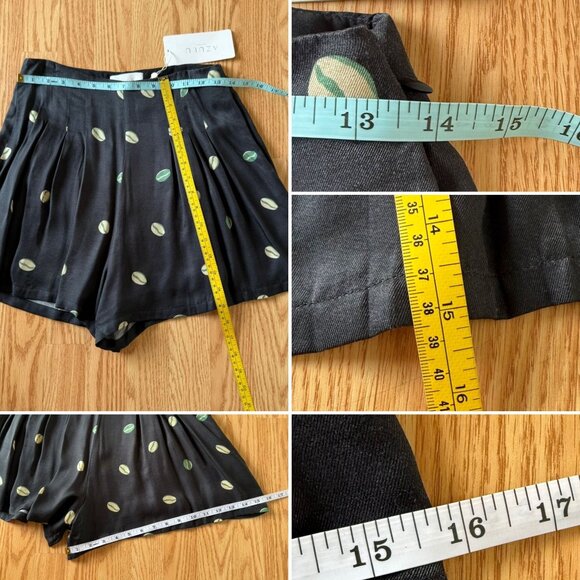 Azulu Brisa Shorts Size Small Black Coffee Bean Print NWT Luxury Resortwear - Picture 8 of 11
